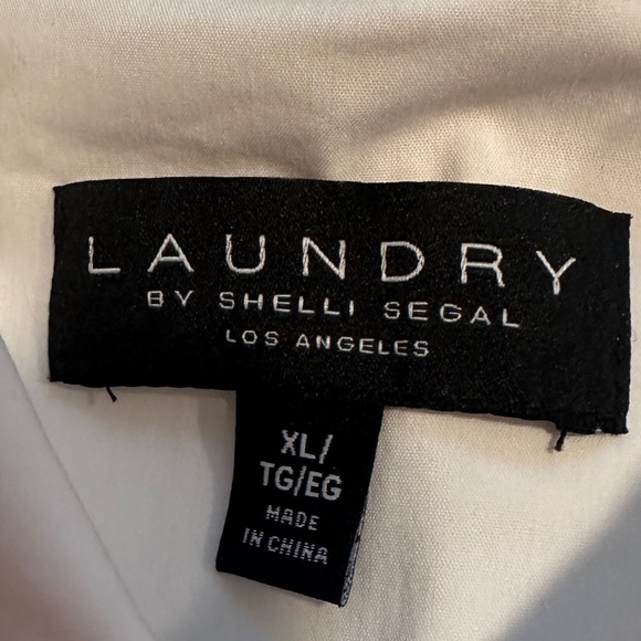 LAUNDRY by Shelli Segal oversized white button-down blouse - Picture 3 of 16